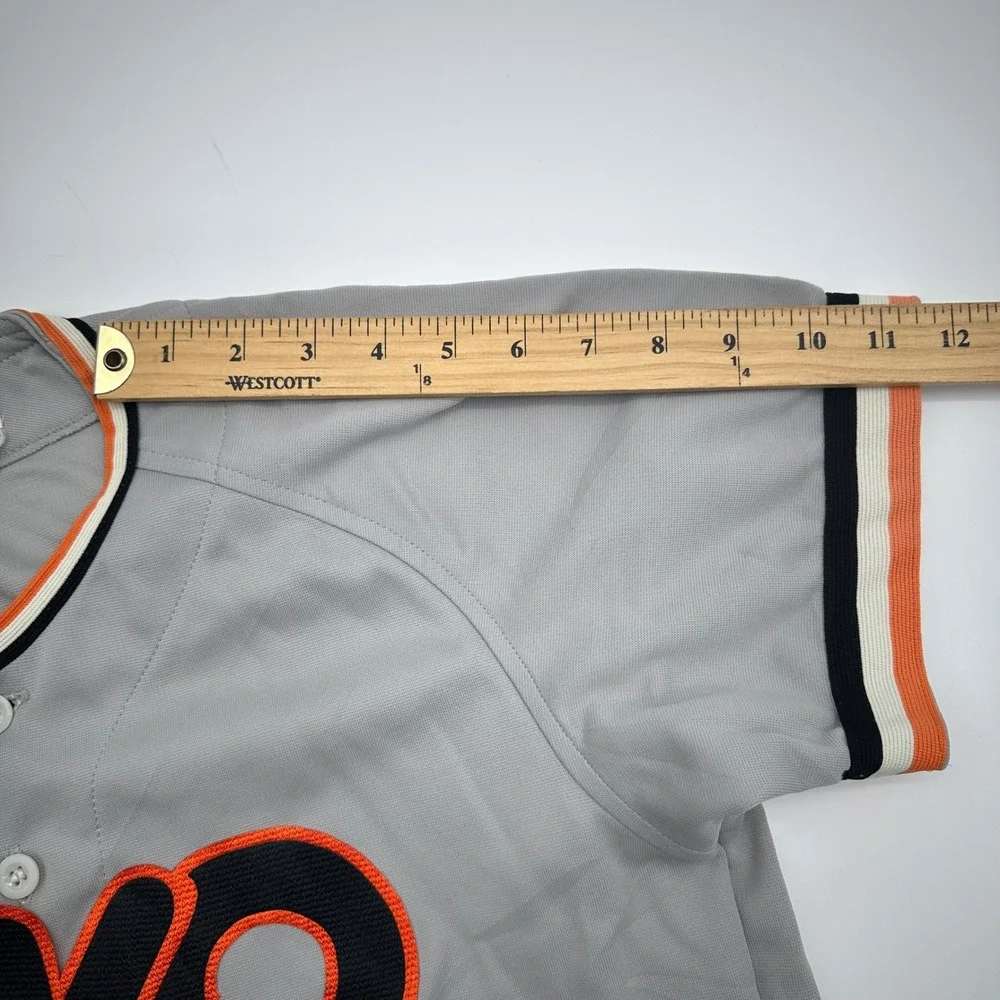 Vintage Descente Wako 9 Baseball‎ Jersey Grey Orange Black Mens L D-300T Japan
